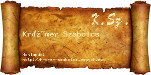Krámer Szabolcs névjegykártya