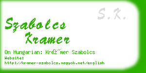 szabolcs kramer business card